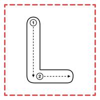 tracing alphabet l illustration vector