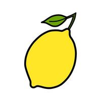 flat lemon fruit illustration vector