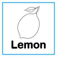 tracing lemon fruit alphabet illustration vector