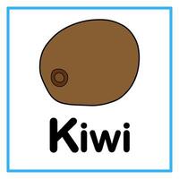 flat kiwi fruit alphabet llustration vector