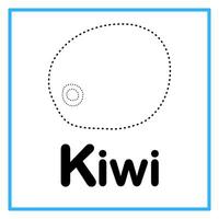 tracing kiwi fruit alphabet illustration vector