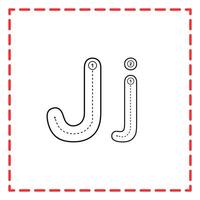 alphabet tracing set j illustration vector