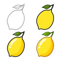 lemon fruit set illustration vector