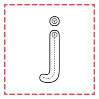 alphabet tracing jj illustration vector