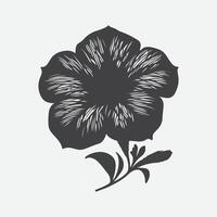 Majestic Petunia Flower Silhouette, A Stunning Floral Art Inspiration vector