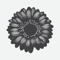 Print Elegant Gerbera Flower Silhouette Art vector