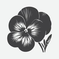 Exquisite Pansy Flower Silhouette, A Perfect Blend of Elegance and Simplicity vector