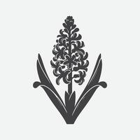 Elegant Hyacinth Flower Silhouette, A Perfect Blend of Simplicity and Beauty vector