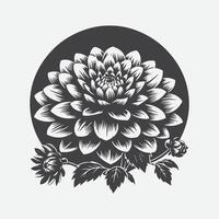 Majestic Dahlia Flower Silhouette, Capturing Nature's Elegance in Every Detail vector