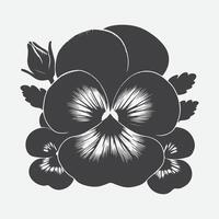 Exquisite Pansy Flower Silhouette, A Perfect Blend of Elegance and Simplicity vector