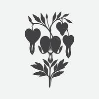 Print Enchanting Elegance, The Striking Silhouette of the Bleeding Heart Flower vector