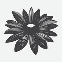 Print Stunning Black-Eyed Susan Flower Silhouette, A Captivating Botanical Art Piece vector