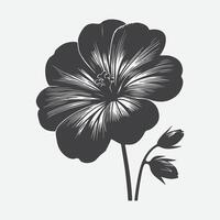 Print Stunning Geranium Flower Silhouette, A Timeless Botanical Elegance vector