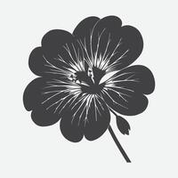 Print Stunning Geranium Flower Silhouette, A Timeless Botanical Elegance vector