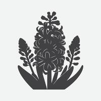 Elegant Hyacinth Flower Silhouette, A Perfect Blend of Simplicity and Beauty vector