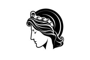 Aphrodite head hand drawn ink sketch. Engraved style illustration. vector