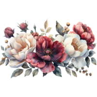 Aquarell Pfingstrose Blume auf transparent Hintergrund png