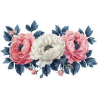Watercolor Peony Flower On Transparent Background png