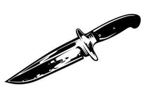 Clásico cocina cuchillo bosquejo japonés del chef herramientas en grabado estilo. vector