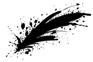 Ink Splatter Grungy Black Splashes and Stains on White Background. vector