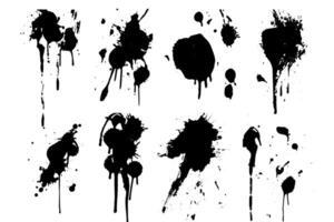 Ink Splatter Collection Abstract Grunge Blob Effects. Splash drop. vector