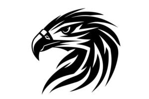 águila emblema logo resumen halcón cabeza icono en negro y blanco. vector