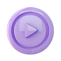 a purple play button on a nit transpire background AI-Generated png