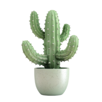 cactus plante dans une pot sur une blanc Contexte généré par ai png