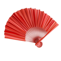 a red fan on a transparent background AI-Generated png