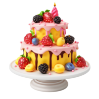 pastel con Fruta en parte superior de eso generado por ai png