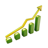 ein Grün Graph Diagramm mit ein Pfeil gehen oben KI-generiert png