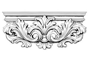 Vintage Baroque Ornamentation Intricate Illustrations of Architectural Stucco Details Element. vector