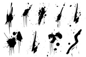 Vintage Ink Stroke Set Abstract Grunge Design Stripe Elements. vector