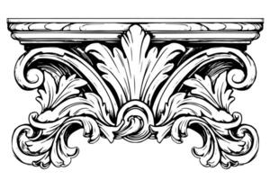 Vintage Baroque Ornamentation Intricate Illustrations of Architectural Stucco Details Element. vector