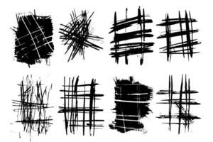 Vintage Cross Hatch Line Set Hand-Drawn Brush Patterns and Textures vector