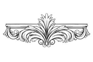 Vintage Baroque Ornamentation Intricate Illustrations of Architectural Stucco Details Element. vector