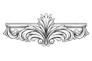 Vintage Baroque Ornamentation Intricate Illustrations of Architectural Stucco Details Element. vector