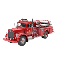 ein rot Feuer LKW auf ein transparent Hintergrund KI-generiert png