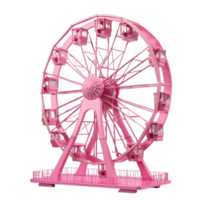 un rosado ferris rueda en un transparente antecedentes generado por ai png