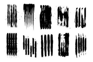 Eroded paintbrush set, brush strokes templates. Grunge design elements for social media. Rectangle text boxes or speech bubbles. Dirty distress texture background. vector