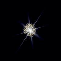 Shining star. Sparkling bokeh effect. Light pattern with glow effect. Light on a black background. Glow element for your designs, holiday decorations, New Year cards. vector