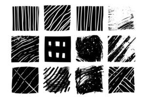 Vintage Ink Frame Set Retro Design Elements with Grungy Texture and Abstract Shapes. vector