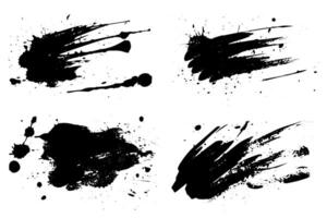 Ink Splash Banner Set Abstract Shapes with Japanese Influence and Grungy Texture. vector