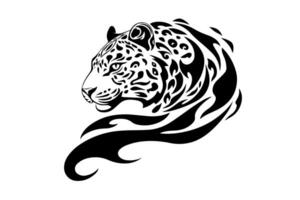 leopardo cabeza logotipo o mascota mano dibujado tinta bosquejo. grabado estilo ilustración. vector