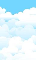 Background of clouds on a blue sky. Vertical blank for poster vector