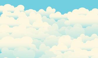 Background of clouds on a blue sky in a warm vintage tone. Horizontal blank for poster vector