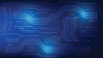 circuit board background with abstract blue futuristic lines vector