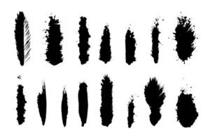 Eroded paintbrush set, brush strokes templates. Grunge design elements for social media. Rectangle text boxes or speech bubbles. Dirty distress texture background. vector