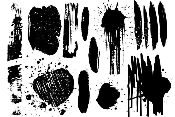 Ink and Paint Collection Black Splash, Stain, and Grunge Texture Set.
