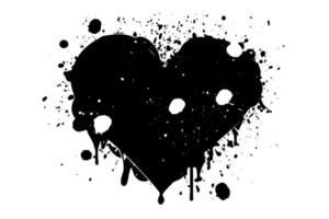 Spray Painted Abstract Heart Urban Graffiti Art in Vintage Style. vector